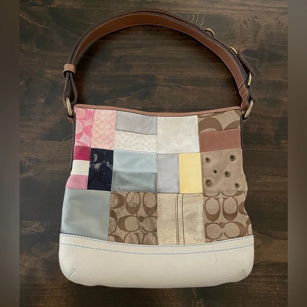 Vintage Coach Patchwork 10018 Multicolor Shoulder Bag - Picture 2 of 9